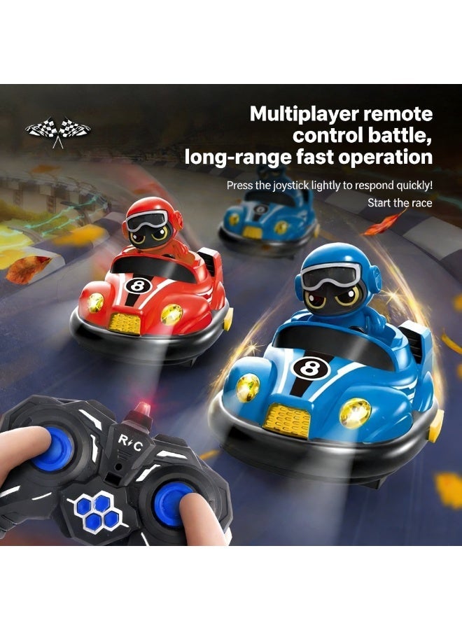 2-Player Remote Control Bumper Kart Battle Toy | Double RC Car with Collision & Ejection for Family Fun Racing - Image 2